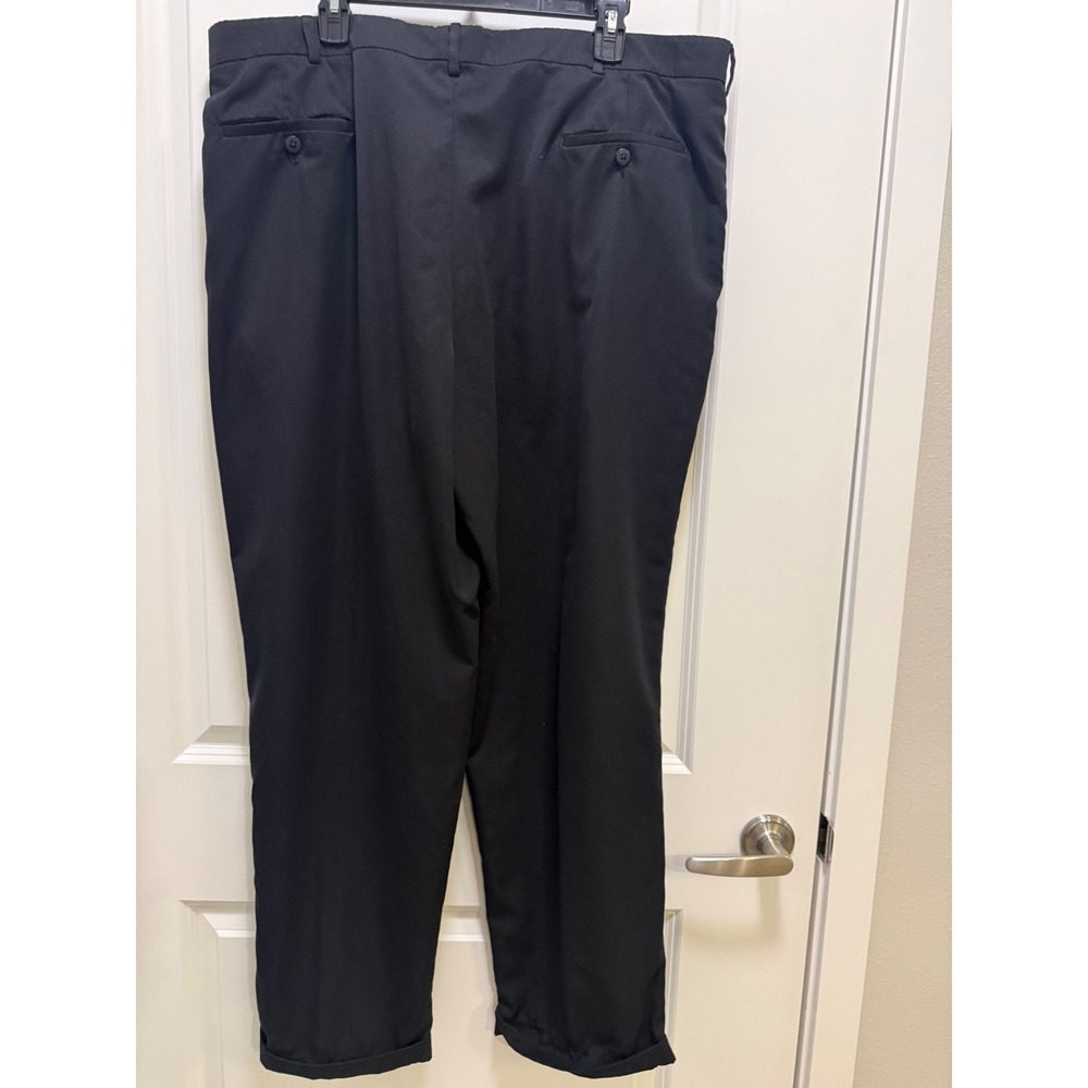 Savane Silkworks Men 42x32 Black Pleated Cuffed Dress Pants Relaxed Fit Trousers - Picture 2 of 6